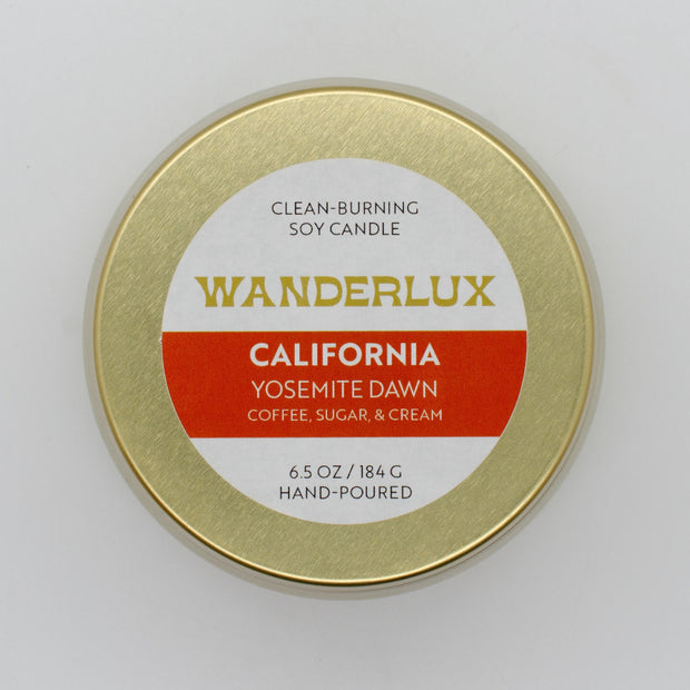 Wanderlux California Yosemite Dawn 6.5 Ounce Soy Candle