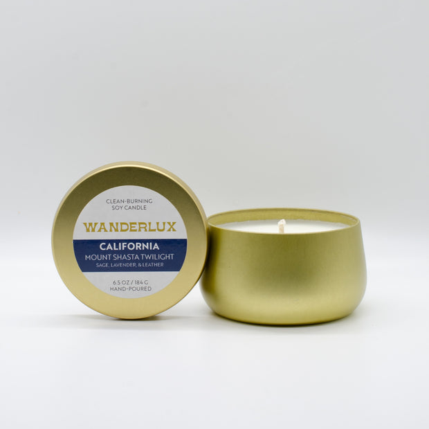 Wanderlux California Mount Shasta Twilight 6.5 Ounce Soy Candle