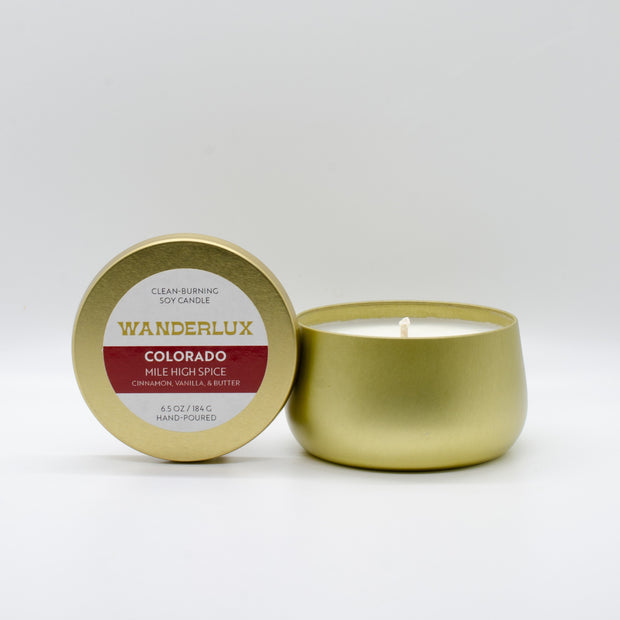 Wanderlux Colorado Mile High Spice 6.5 Ounce Soy Candle