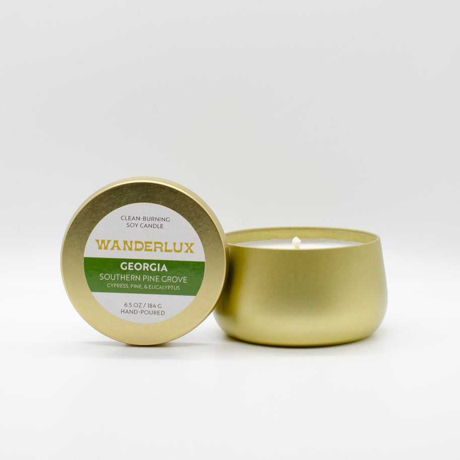 Wanderlux Georgia Southern Pine Grove 6.5 Ounce Soy Candle