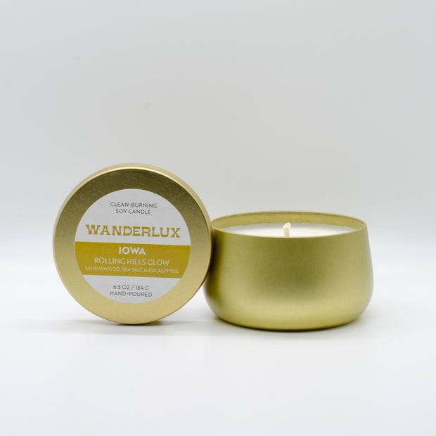 Wanderlux Iowa Rolling Hills Glow 6.5 Ounce Soy Candle