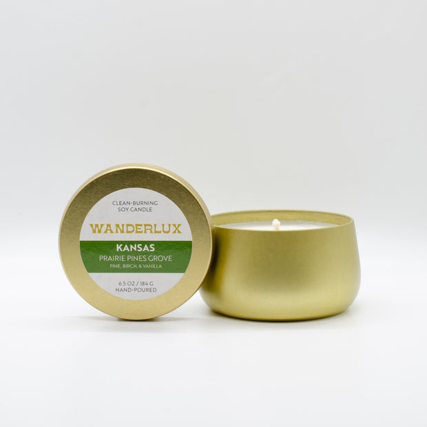 Wanderlux Kansas Prairie Pines Grove 6.5 Ounce Soy Candle