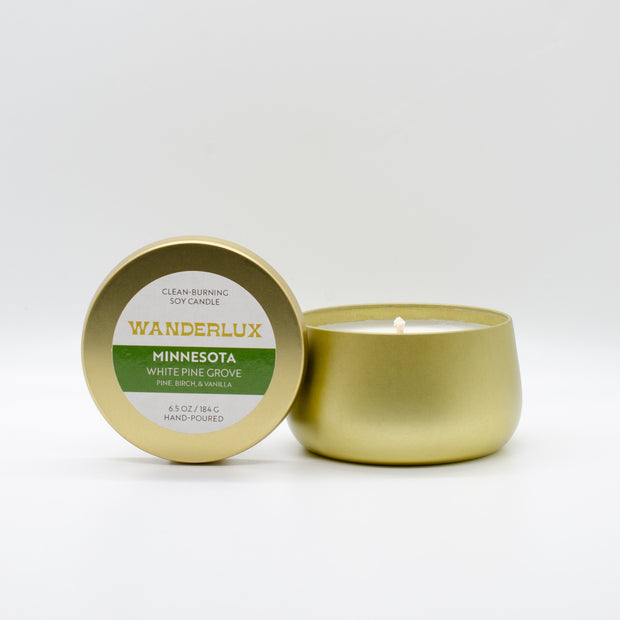 Wanderlux Minnesota White Pine Grove 6.5 Ounce Soy Candle