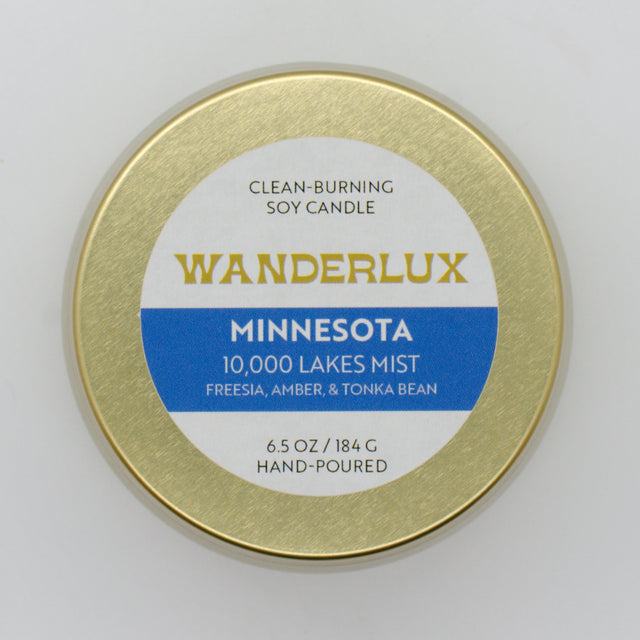Wanderlux Minnesota 10,000 Lakes Mist 6.5 Ounce Soy Candle
