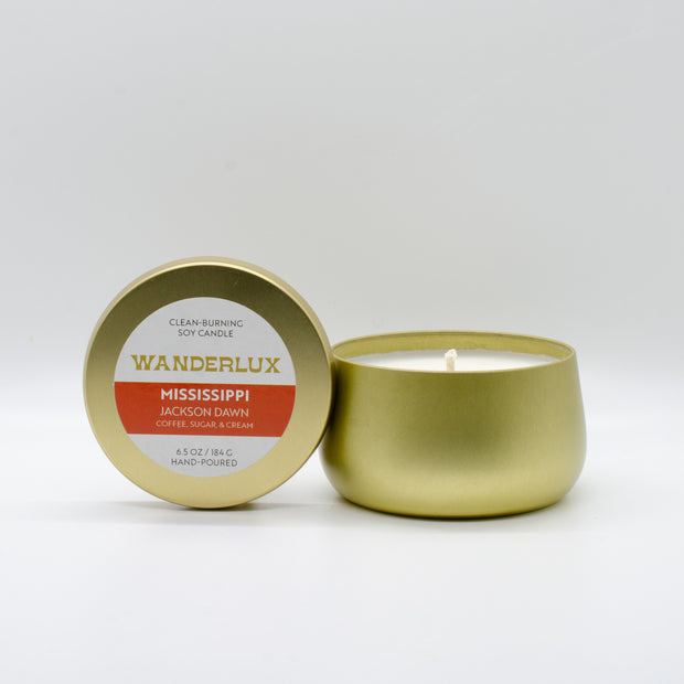 Wanderlux Mississippi Jackson Dawn 6.5 Ounce Soy Candle