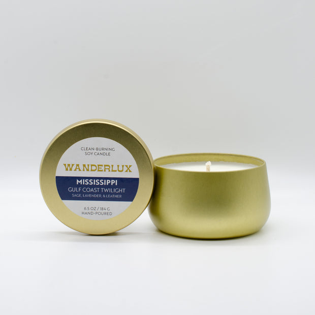 Wanderlux Mississippi Gulf Coast Twilight 6.5 Ounce Soy Candle