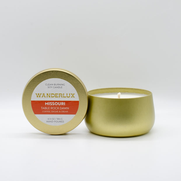 Wanderlux Missouri Table Rock Dawn 6.5 Ounce Soy Candle