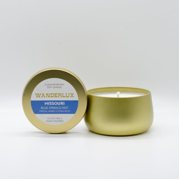 Wanderlux Missouri Blue Springs Mist 6.5 Ounce Soy Candle