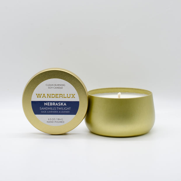 Wanderlux Nebraska Sandhills Twilight 6.5 Ounce Soy Candle