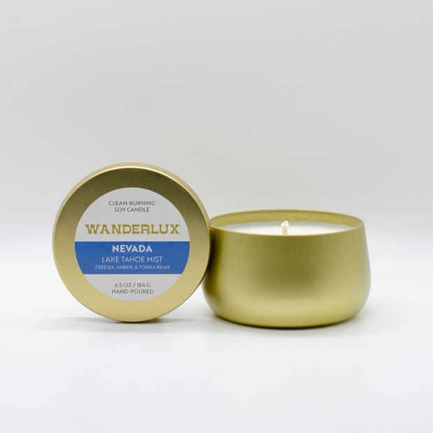 Wanderlux Nevada Lake Tahoe Mist 6.5 Ounce Soy Candle