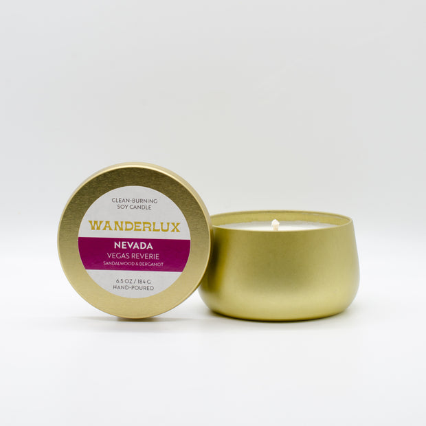 Wanderlux Nevada Las Vegas Reverie 6.5 Ounce Soy Candle