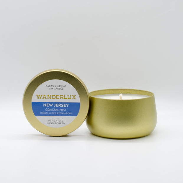 Wanderlux New Jersey Coastal Mist 6.5 Ounce Soy Candle