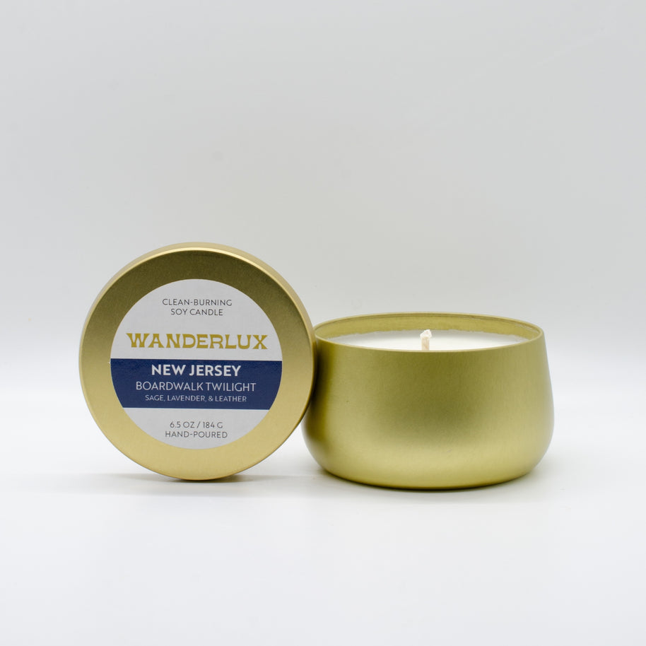 Wanderlux New Jersey Boardwalk Twilight 6.5 Ounce Soy Candle