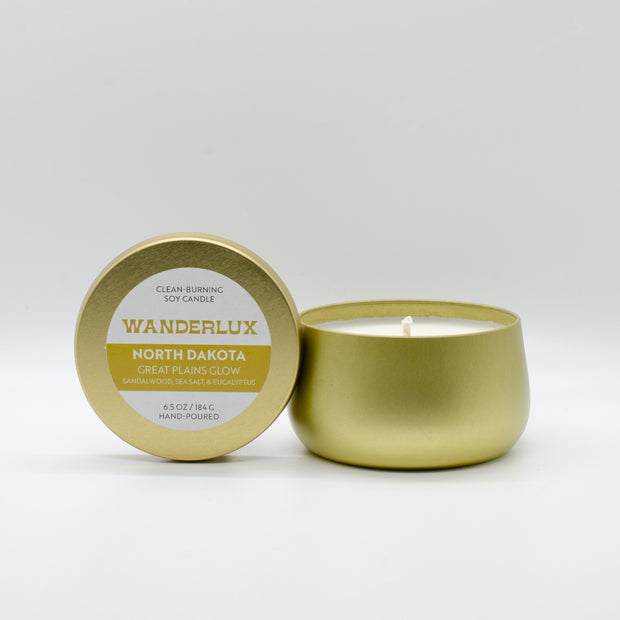 Wanderlux North Dakota Great Plains Glow 6.5 Ounce Soy Candle