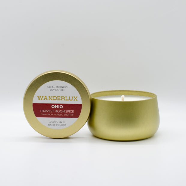 Wanderlux Ohio Harvest Moon Spice 6.5 Ounce Soy Candle