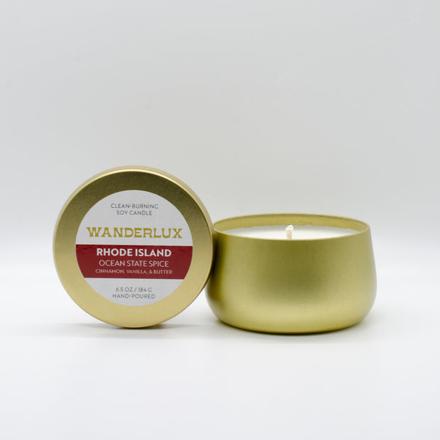 Wanderlux Rhode Island Ocean State Spice 6.5 Ounce Soy Candle