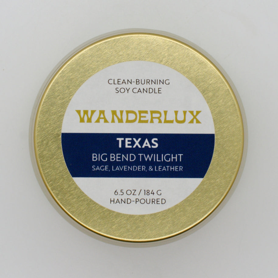 Wanderlux Texas Big Bend Twilight 6.5 Ounce Soy Candle