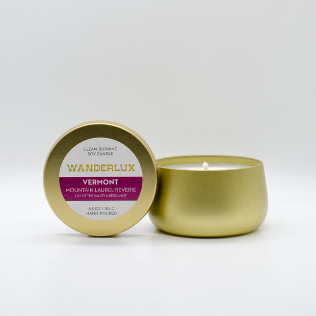 Wanderlux Vermont Mountain Laurel Reverie 6.5 Ounce Soy Candle