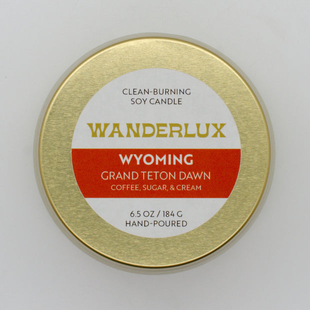 Wanderlux Wyoming Grand Teton Dawn 6.5 Ounce Soy Candle